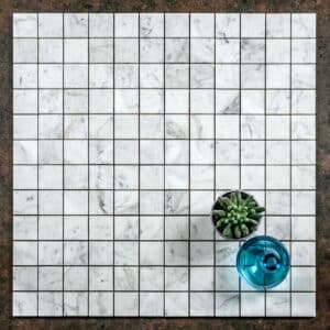 Bianco Carrara Honed Marble Square Mosaic