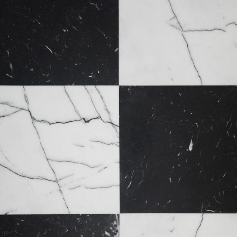Calacatta Viola - Nero Marquina Chequerboard Honed Marble Tiles