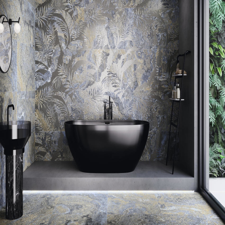 Agate Blue Lappato Porcelain Authentic Stone