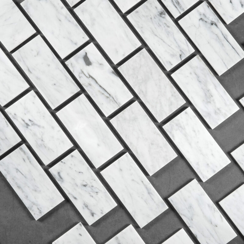 Bianco Carrara Polished Marble Metro Tiles