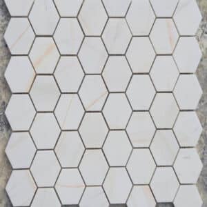 White Dolomite Honed Hexagon Mosaic