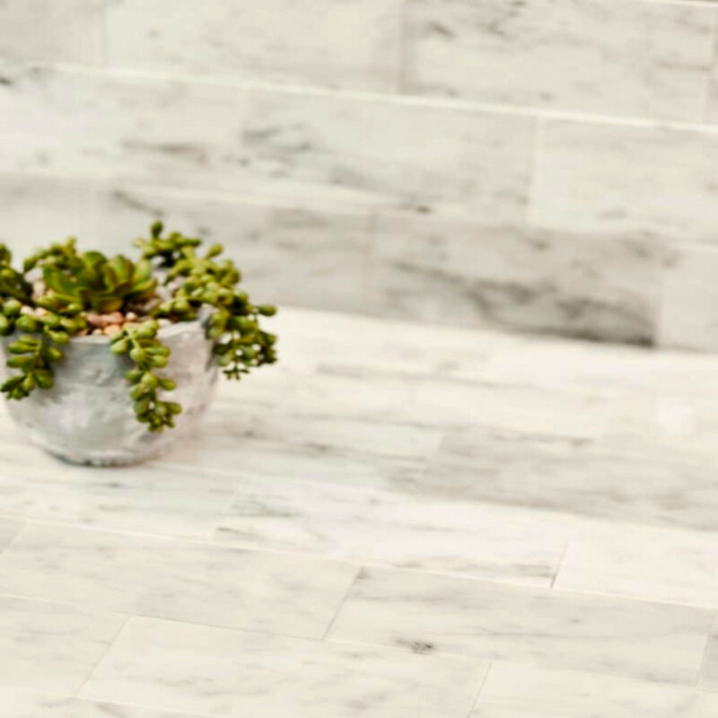 Bianco Carrara Honed Marble Metro Tiles