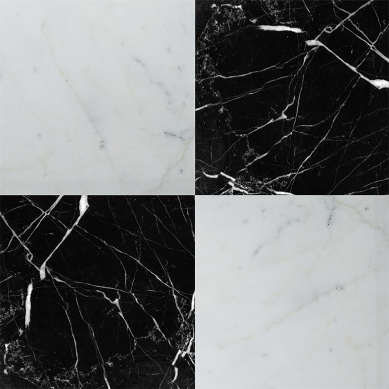 Nero Marquina And Calacatta Marble Tiles