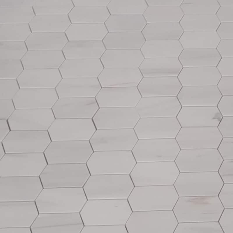 St Moritz Vein (White Dolomite) Honed Mini Picket Mosaic