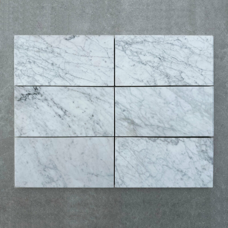 Bianco Carrara Honed Marble Metro Tiles 150x75x10 MM